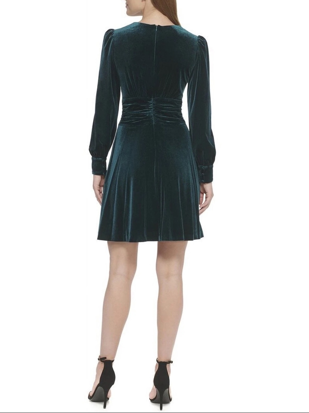 Vince Camuto Velvet Twist-Front Fit-and-Flare Dress - Picture 8 of 8